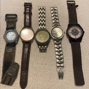 Lot of 5 watches as is need batteries
